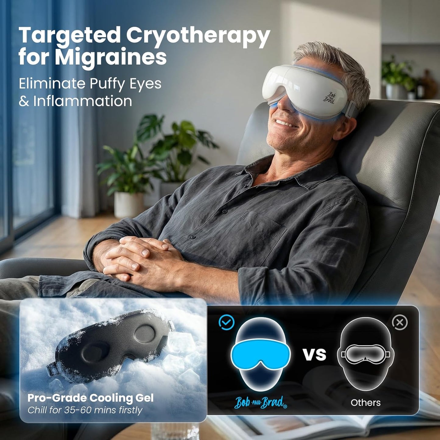 Eye Massager with Heat & Cooling | EyeOasis 3 Heated Mask for Dry Eyes, Migraines & Headaches Relief - FSA-HSA Eligible