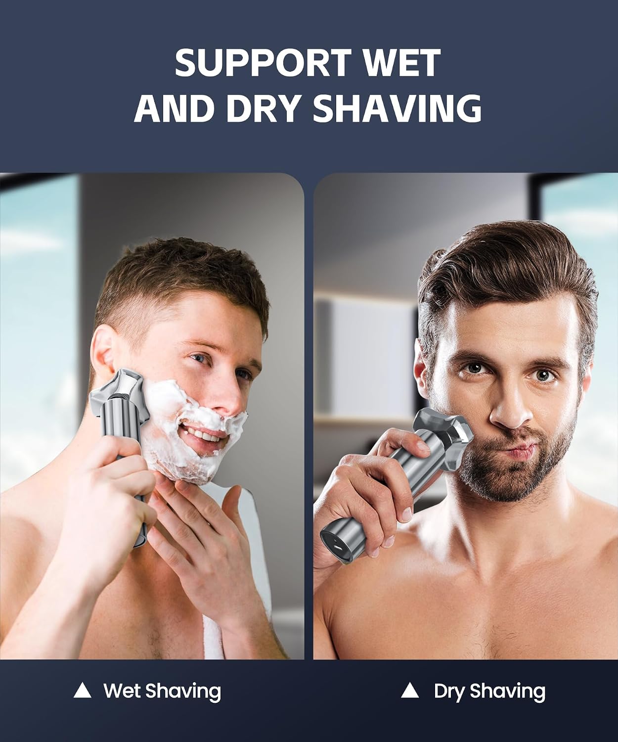 Electric Razor for Men - 10,000RPM High-Speed Motor, IPX8 Waterproof, USB Fast Charging | Upgraded Titanium Gray