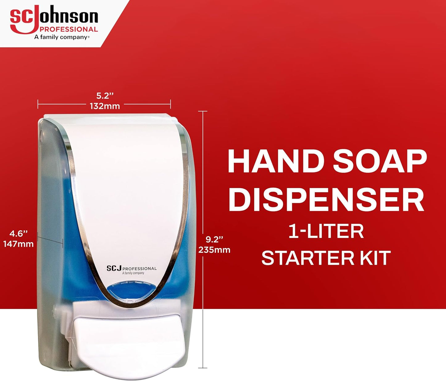 Azure Foam Hand Soap Dispenser Kit - Wall Mount with 1L Refill Cartridge | Professional Use Only