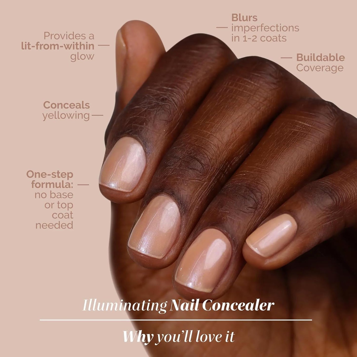 LONDONTOWN Illuminating Nail Concealer - Brightening Nail Polish & Strengthener for Discolored Nails | 0.4 Fl Oz