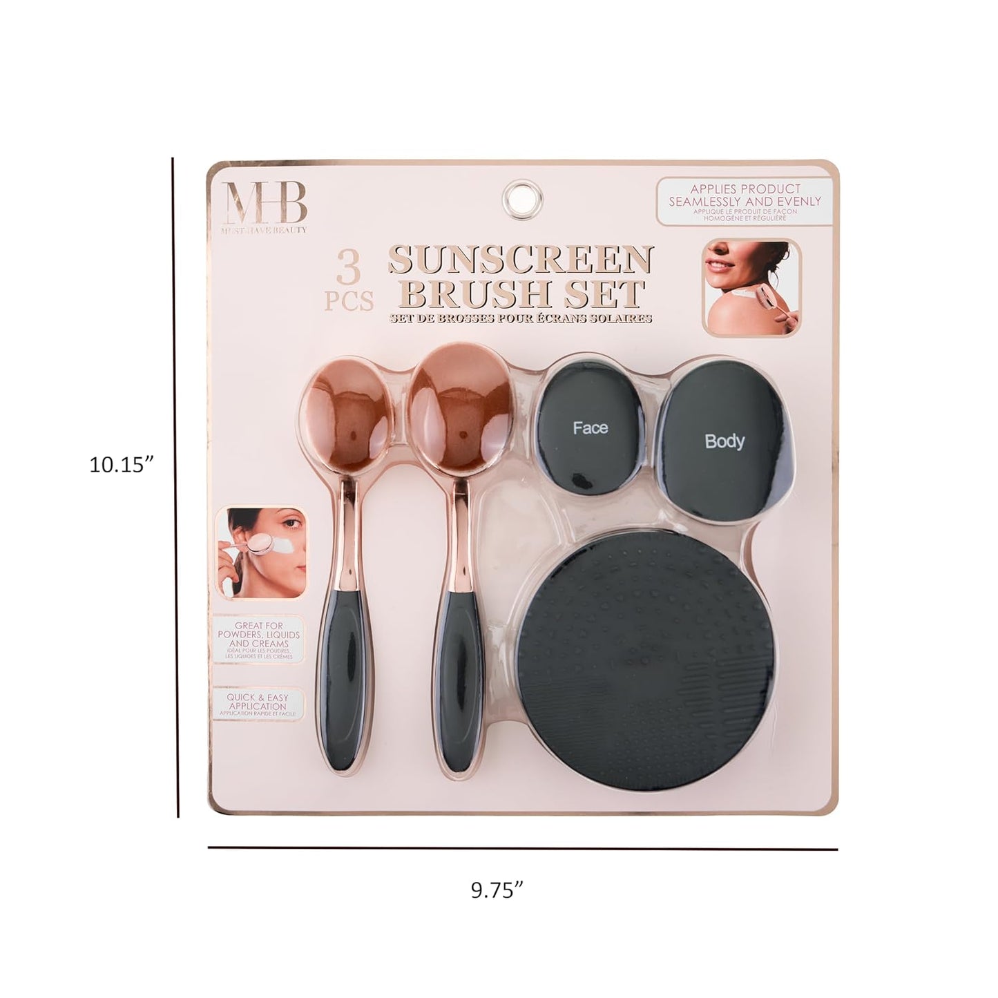 Multipurpose Oval Makeup Brush Set - Premium Face & Body Brushes for Seamless Application | Includes Silicone Brush Cleaner