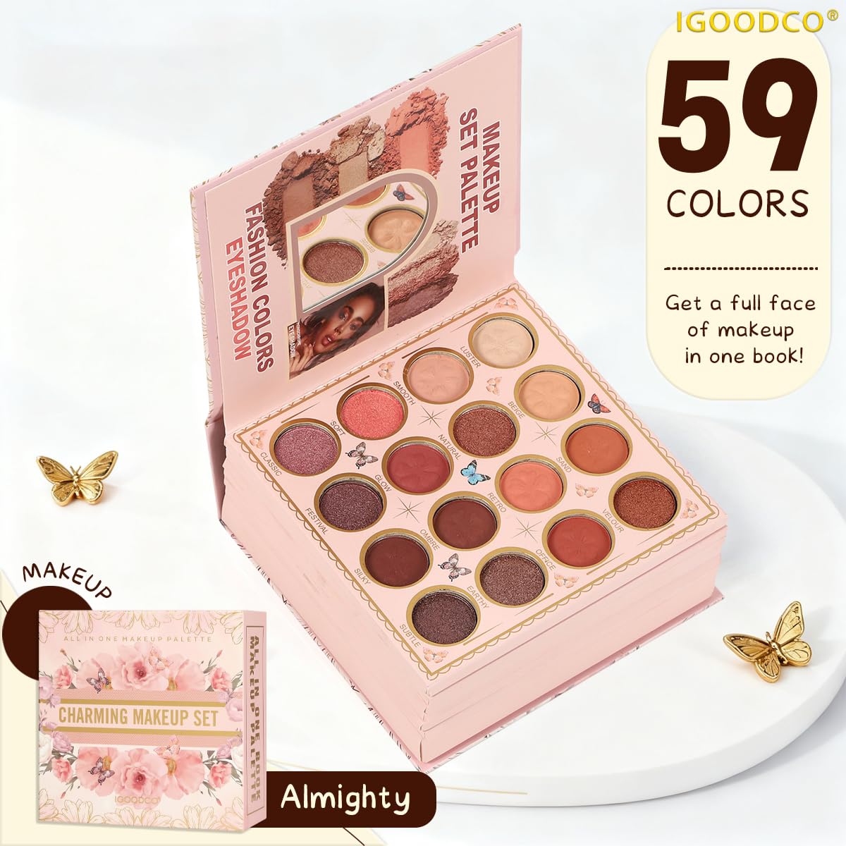 55 color eye shadow (model: IG3301) beauty makeup high gloss frosted earth color birthday gift multi-color eye shadow palette lip glaze
