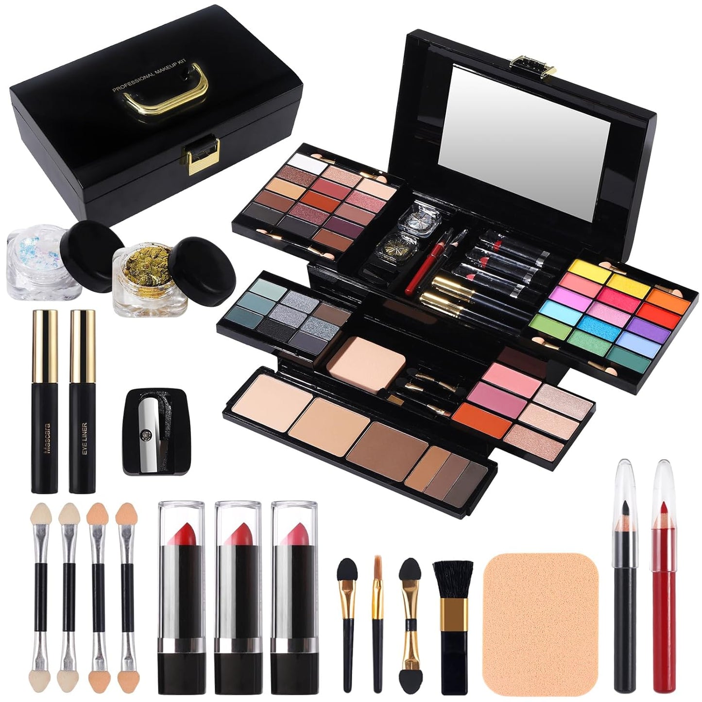 Professional Makeup Kit - 58 Color All-in-One Gift Set for Women | Includes Eyeshadow, Lipstick, Blusher & More