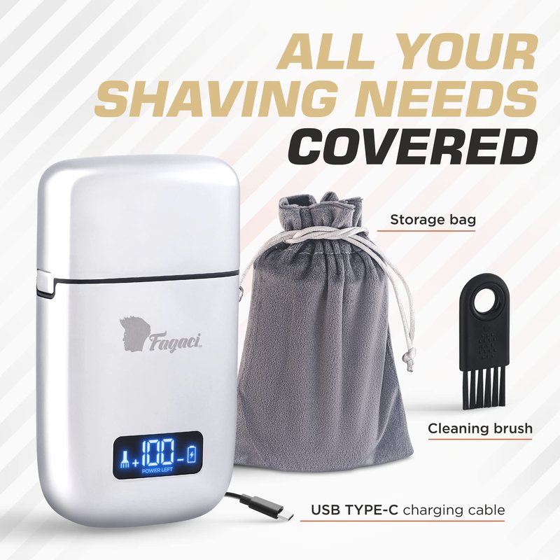 Fagaci 5 Speeds Double Foil Shavers for Men Professional Irritation Free, Close Clean Shaving Foil Razor, Electric Shavers for Men, Maquina de Afeitar para Hombre, Neck Barber Shaver