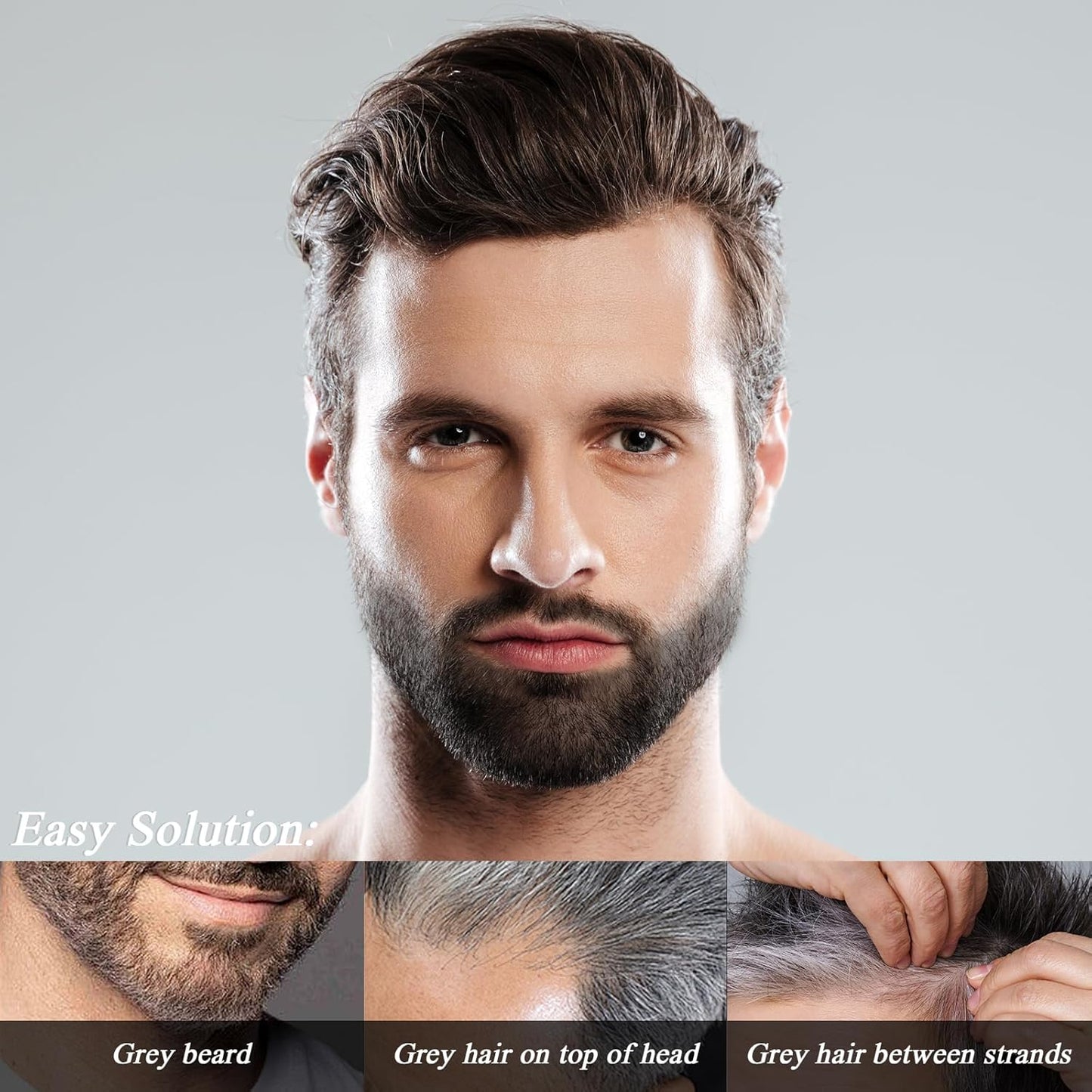 Beard Touch-Up Stick for Men | Instant Gray Hair Concealer with Built-In Comb for Seamless Blending