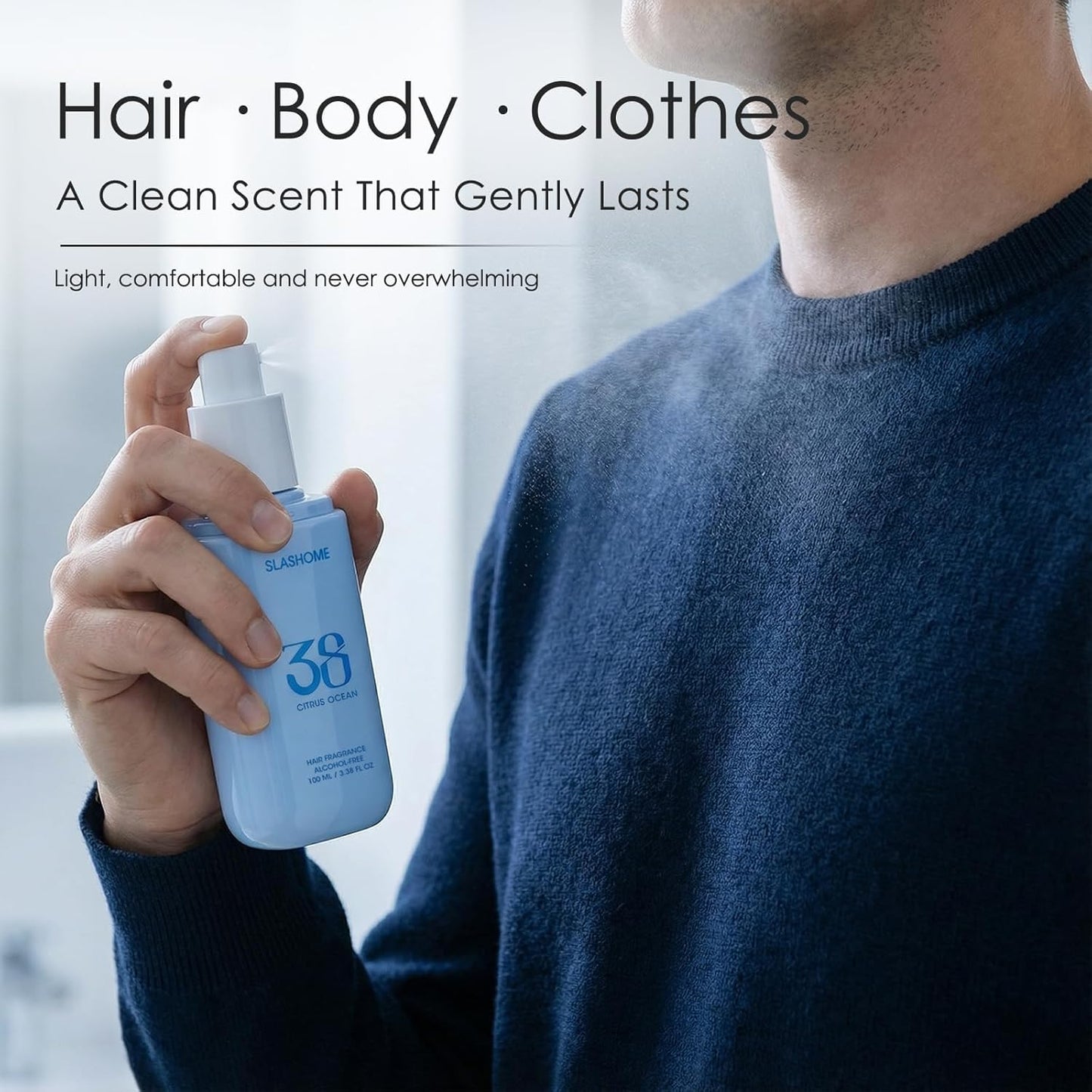 Hair Perfume for Men & Women - Citrus Ocean Alcohol-Free Moisturizing Mist | Long-Lasting Woody Fragrance, 100ml