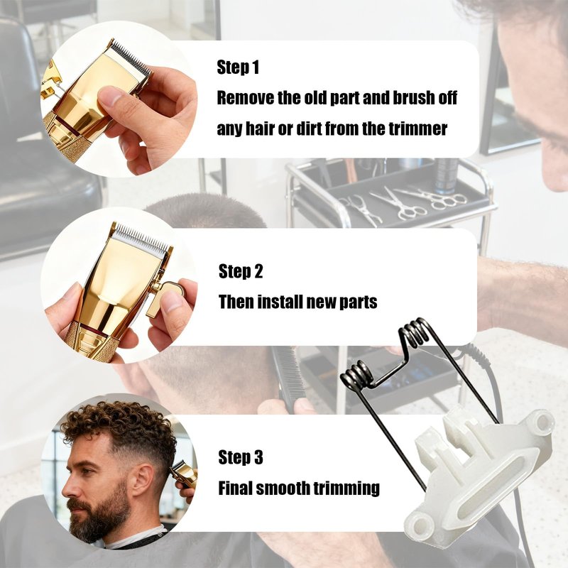 CZMZHFC 2 Sets Hair Clippers Spring Tension and Cam Follower Swing Head fit for Babyliss 870 Series Hair Clipper Head Spring (2 X Swinging Spring 2 X White Cam Follower)