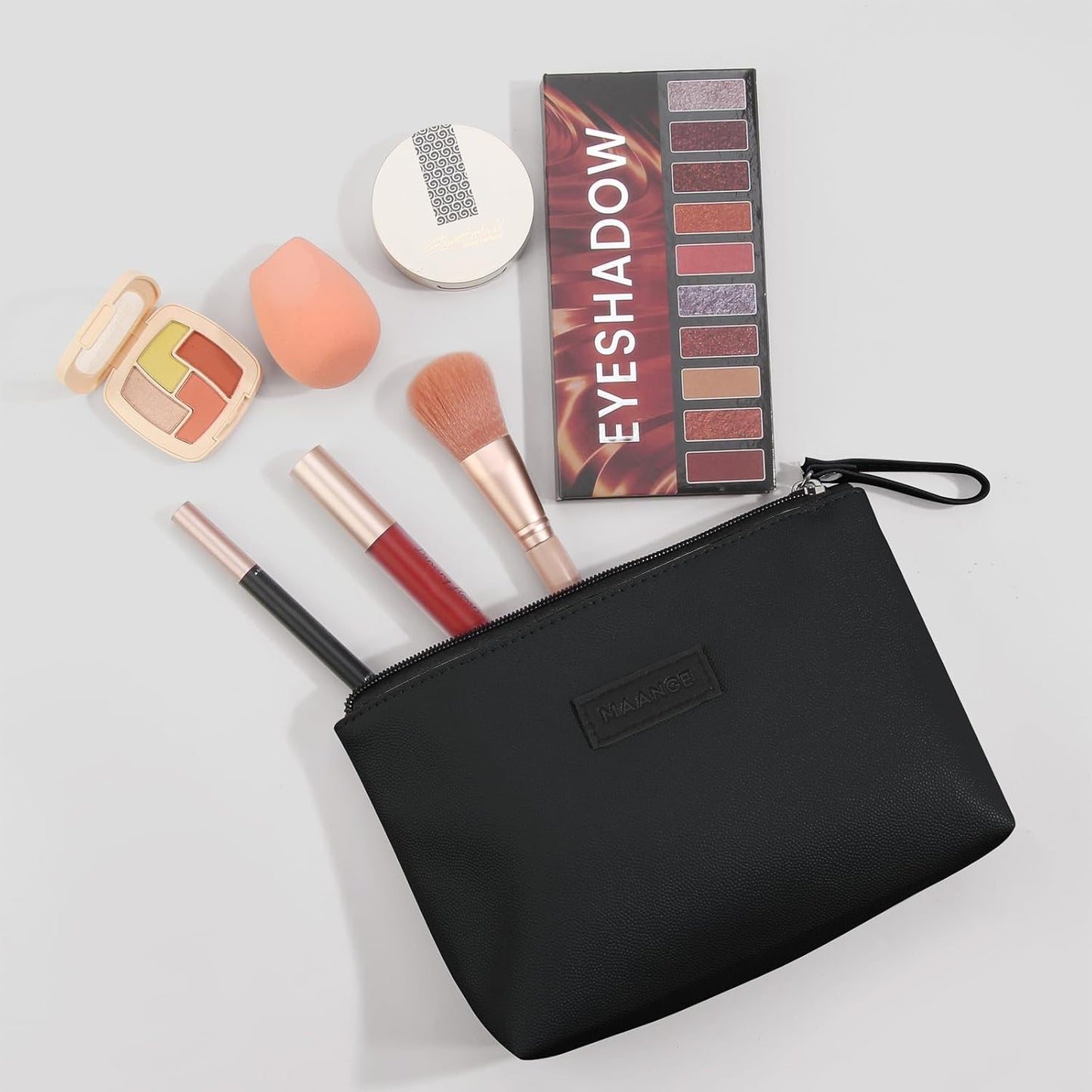 Cosmetic Bags for Women - Small PU Leather Makeup Pouch | Travel-Friendly Zippered Design