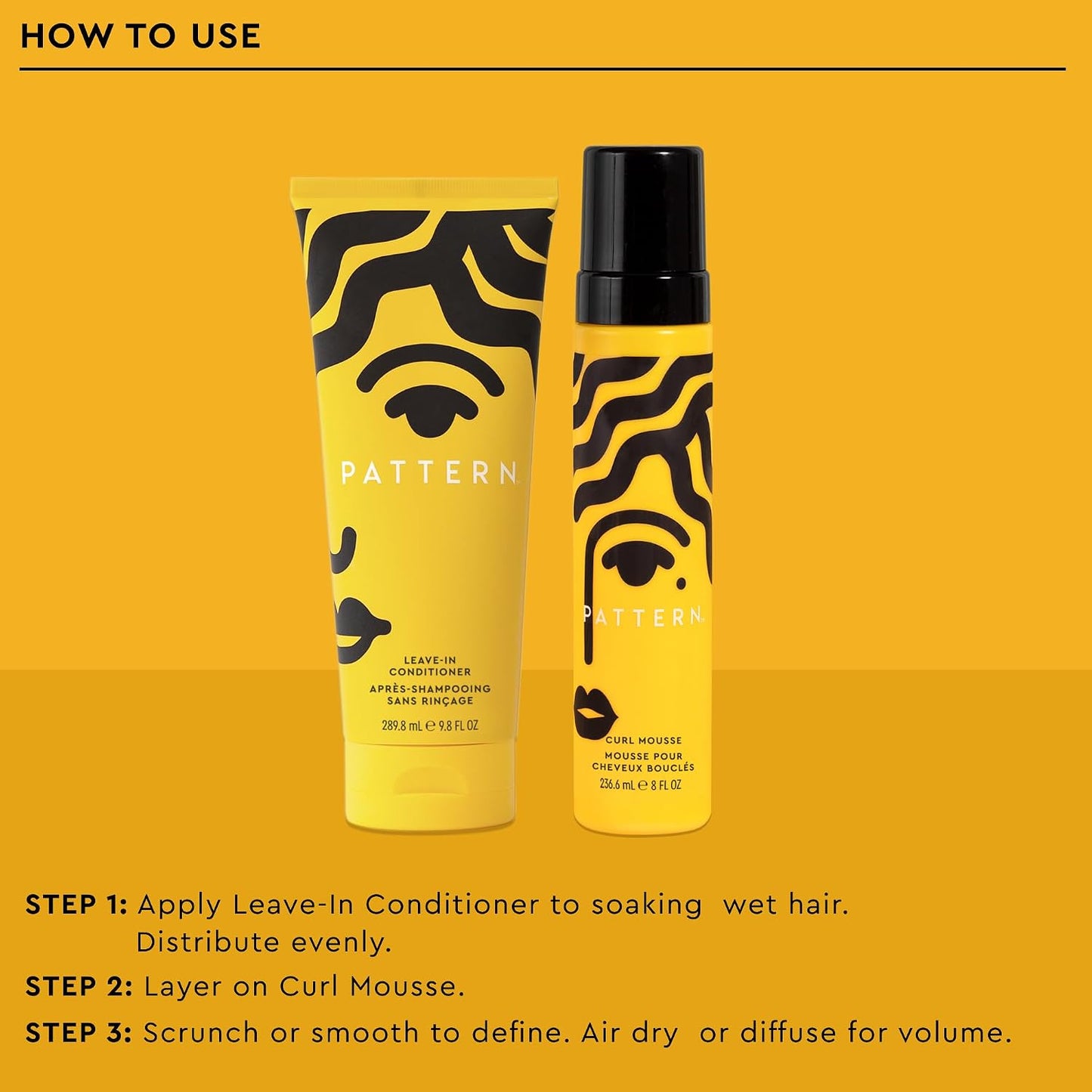Curly Hair Styling Duo - Curl Mousse & Leave-In Conditioner Set | 8 Fl Oz + 9.8 Fl Oz