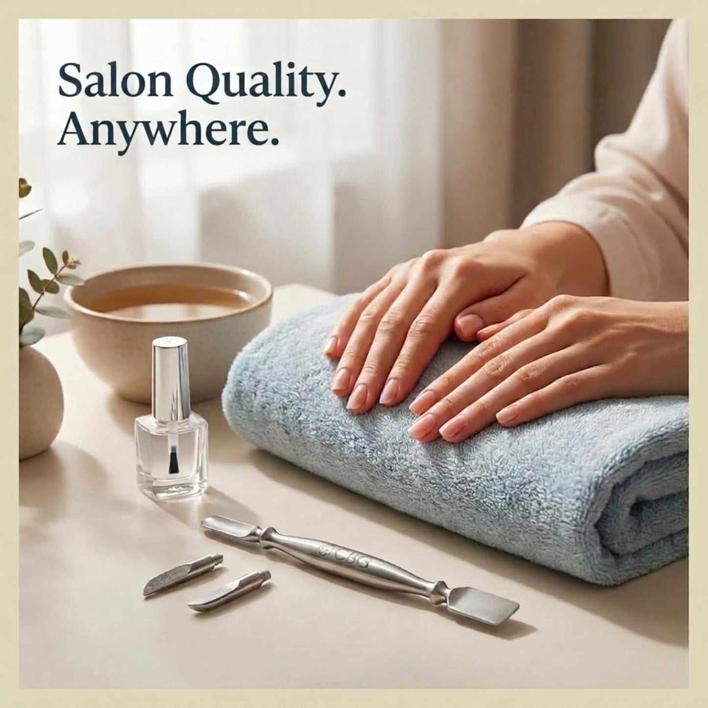 Nail Care Cuticle Remover Tool - Interchangeable Attachments for Gentle Grooming | Travel-Friendly for Finger & Toe Nails