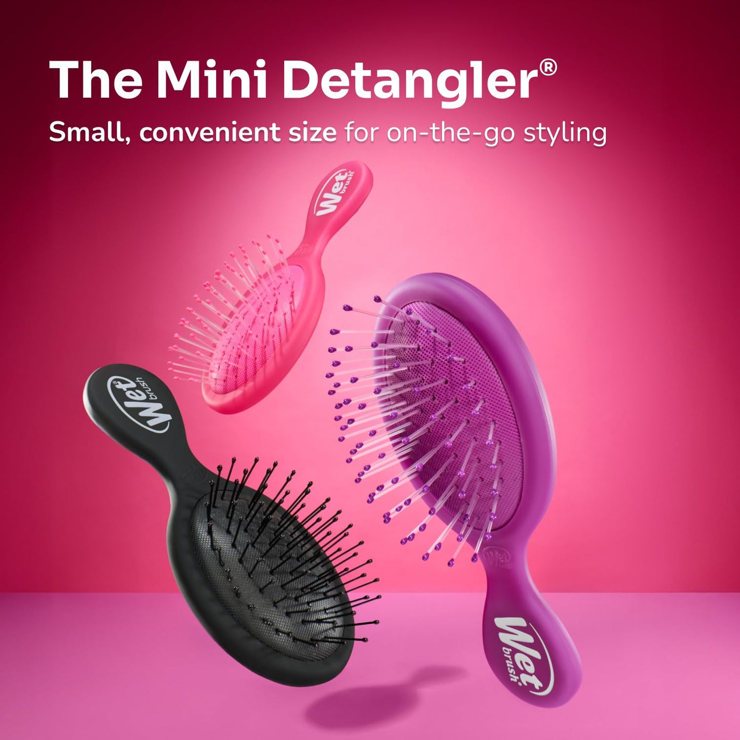 Wet Brush Mini Detangler Hair Brush - Peach Geo, Detangling Travel Hairbrush, Ultra-Soft IntelliFlex Bristles Glide Through Tangles with Ease, Pain-Free, All Hair Types