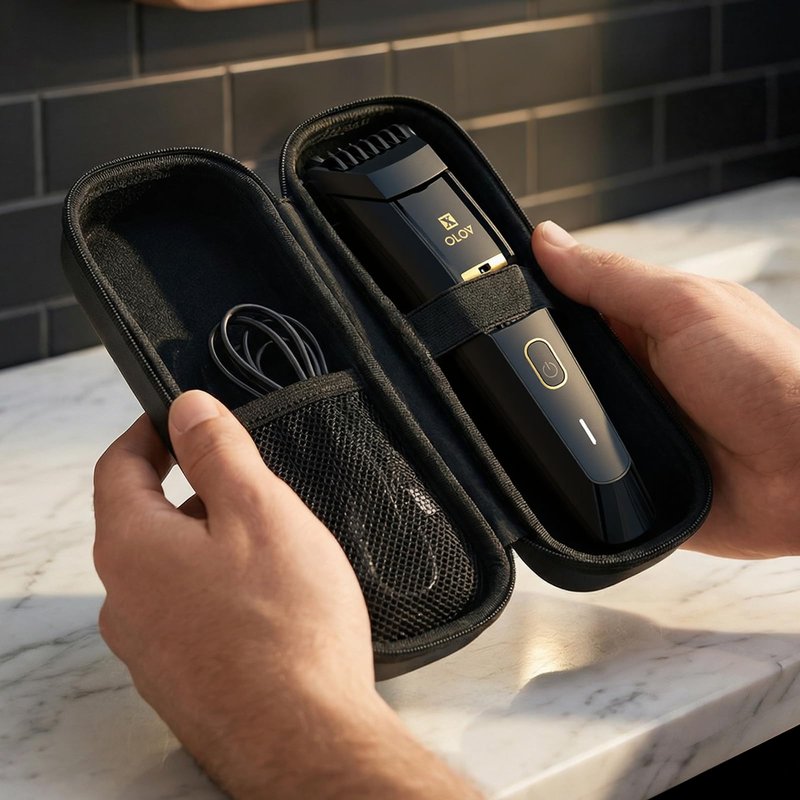OLOV X Men's Beard Trimmer - All-in-One Trimmer with Precision Dial - Premium Facial Hair Groomer - Adjustable 20 Length Setting, USB Recharge Dock, Cordless Waterproof Wet/Dry Clipper