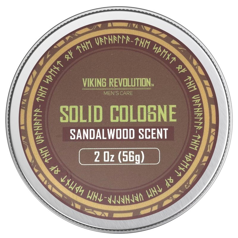 Viking Revolution Sandalwood Mens Solid Cologne Men 2 Oz - Men Solid Perfume with Sandalwood Cologne for Men - Balm Cologne for Mens Cologne Balm Travel Cologne Wax (1 pack, Sandalwood)