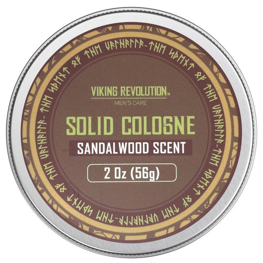 Viking Revolution Sandalwood Mens Solid Cologne Men 2 Oz - Men Solid Perfume with Sandalwood Cologne for Men - Balm Cologne for Mens Cologne Balm Travel Cologne Wax (1 pack, Sandalwood)