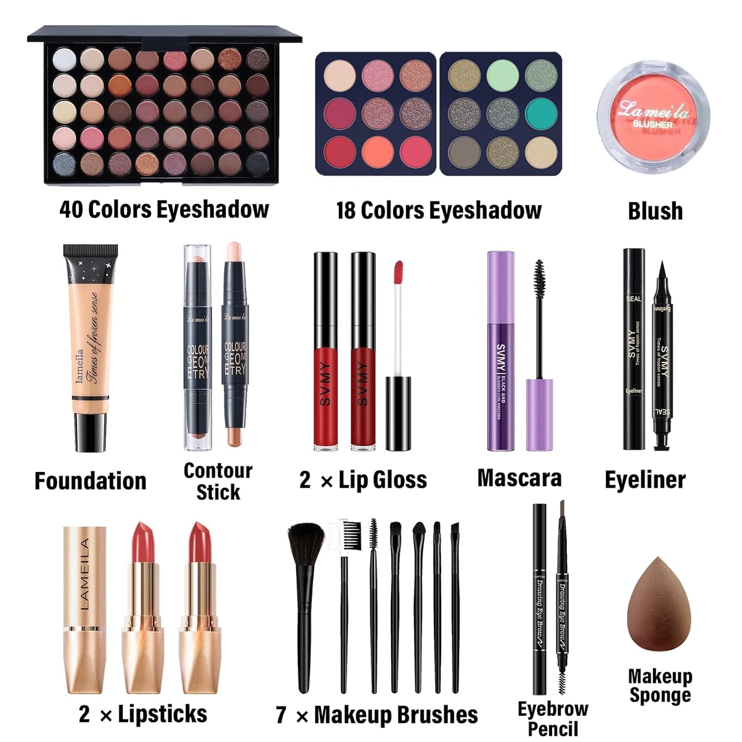 Makeup Set for Women | Complete Beginner Makeup Kit with Eyeshadow Palette & Essential Tools