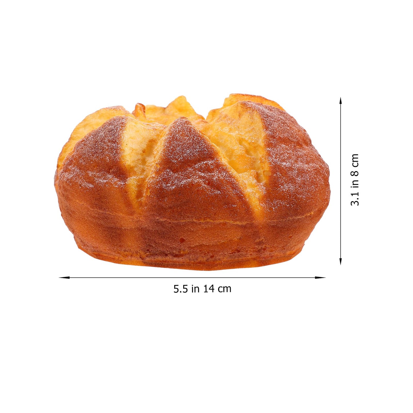 NOLITOY Artificial Loaf Bread for Simulated Decoration Imitation Crafts Round Pu Decorations Party Ornament Faux Food Modeling Kitchen, 5.50X3.14in