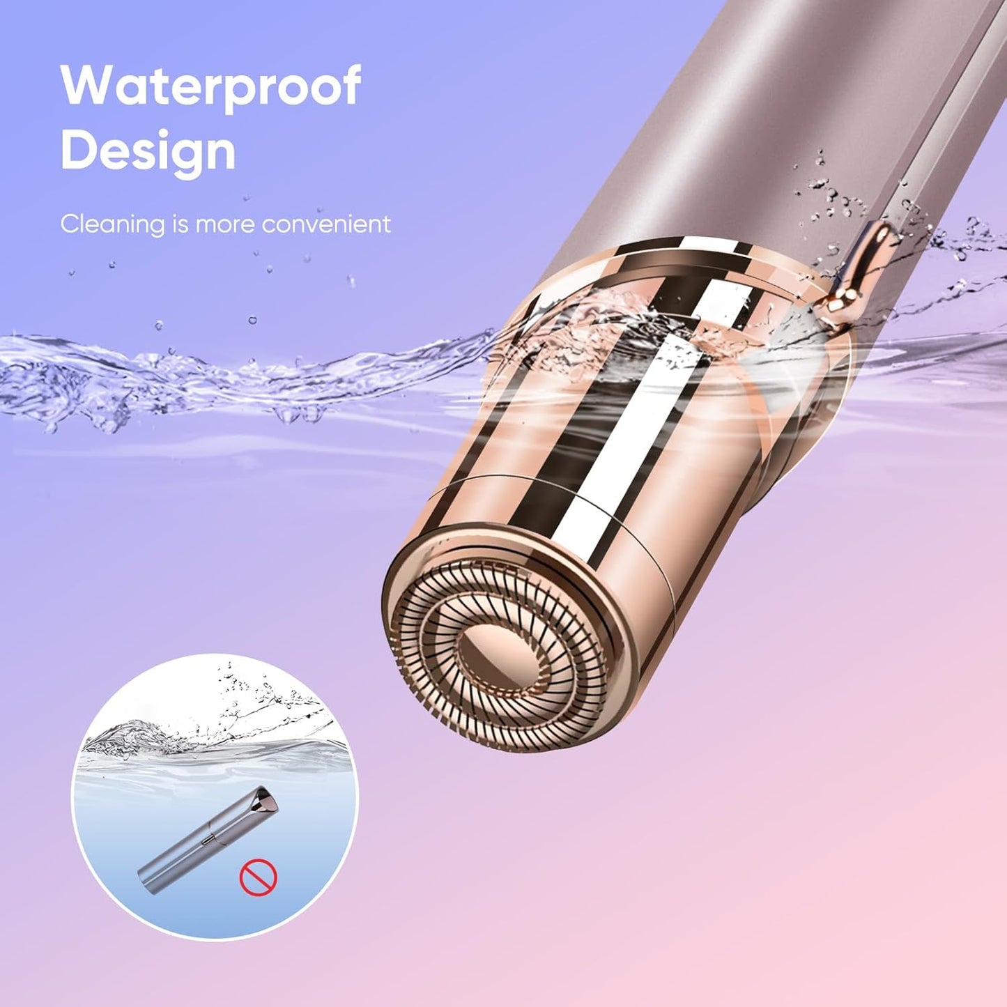 Flawless Facial Hair Removal Device - Portable & Painless Hair Remover for Women | Rechargeable with 2 Replacement Heads