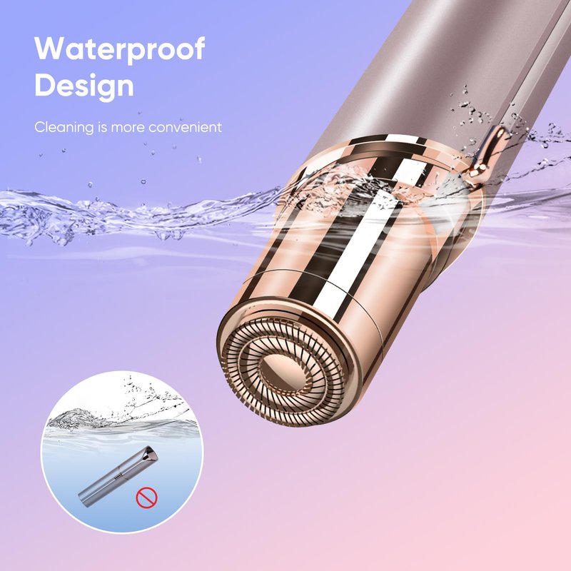 Flawless Facial Hair Removal for Women, Portable Painless Hair Remover Device, Rechargeable, with 2 Replacement Heads, for Face, Upper Lip and Chin