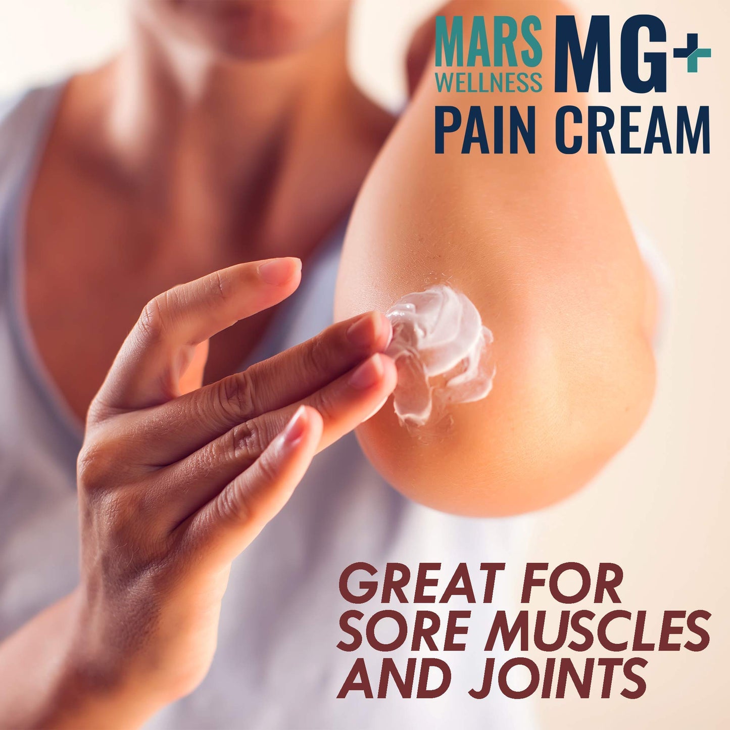 Mars Wellness MG+ Magnesium Cream Pain Relief - Extra Strength Magnesium and Arnica Cream - 4 OZ Tub - Neuropathy, Muscle Pain, and Leg Cramps Relief - 1 Pack