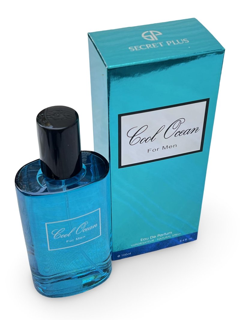 Secret Plus Cool Ocean for Men Eau de Parfum, 3.4 Fl Oz, Sea Water, Lavender, Mint Fragrance