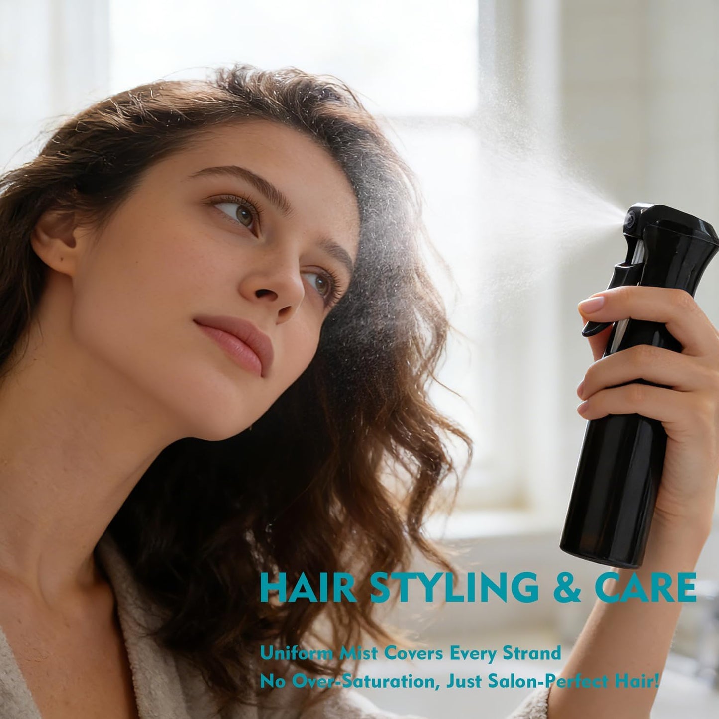 Ultra-Fine Continuous Spray Bottle - 6.8 OZ Mister for Hair, Plants & Cleaning | Versatile 1 Pack