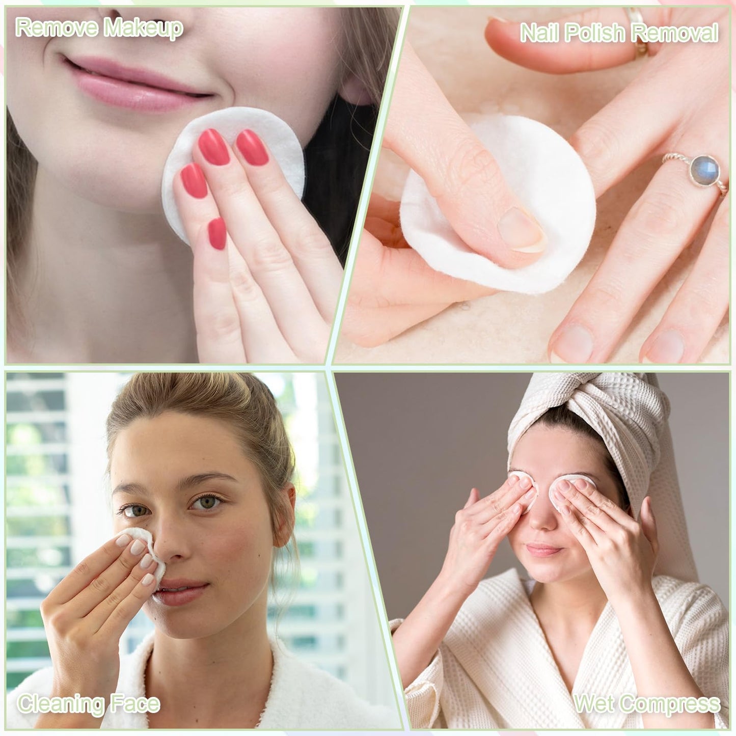 ElevateTech Oval Cotton Pads, 100 Pcs Pure Cotton Rounds for Face Ultra-Soft & Lint-Free Facial Cottons Pads Cottons Ovals for Makeup Removal, Nail Polish Remover, Cleansing, Toner Application
