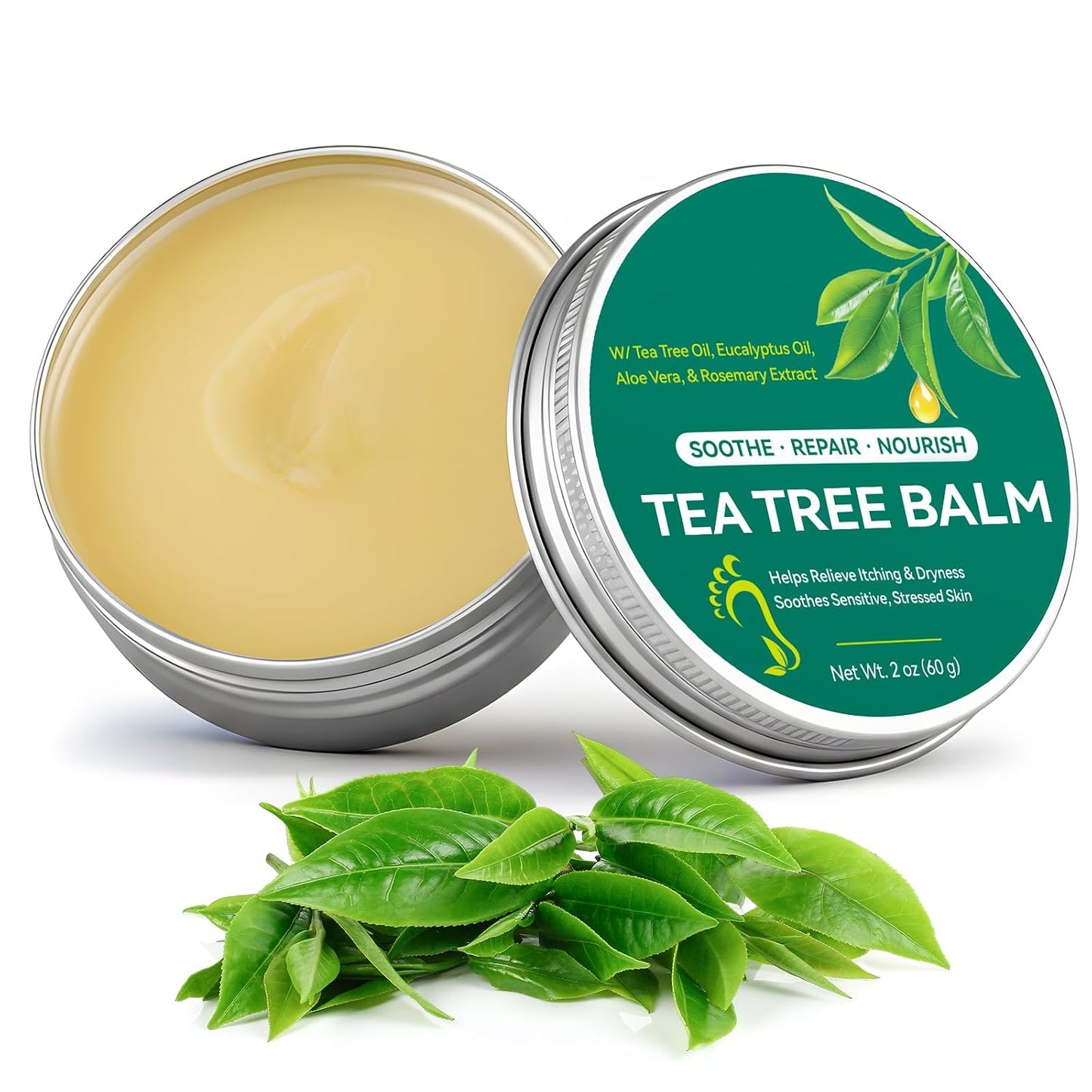 Tea Tree Oil Balm - Soothing Moisturizing Balm for Dry & Sensitive Skin | 2 oz, Natural Relief for Itchy Areas