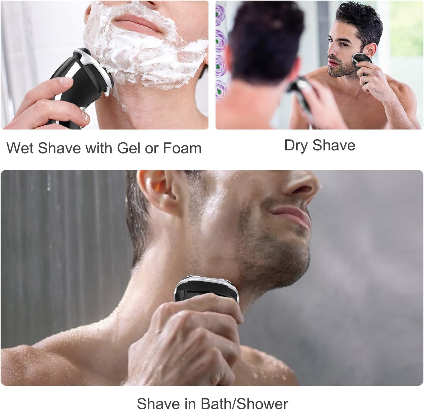 Men's Electric Shaver - 3D Rotary Rechargeable Razor with Pop-Up Trimmer | IPX7 Waterproof, Corded & Cordless