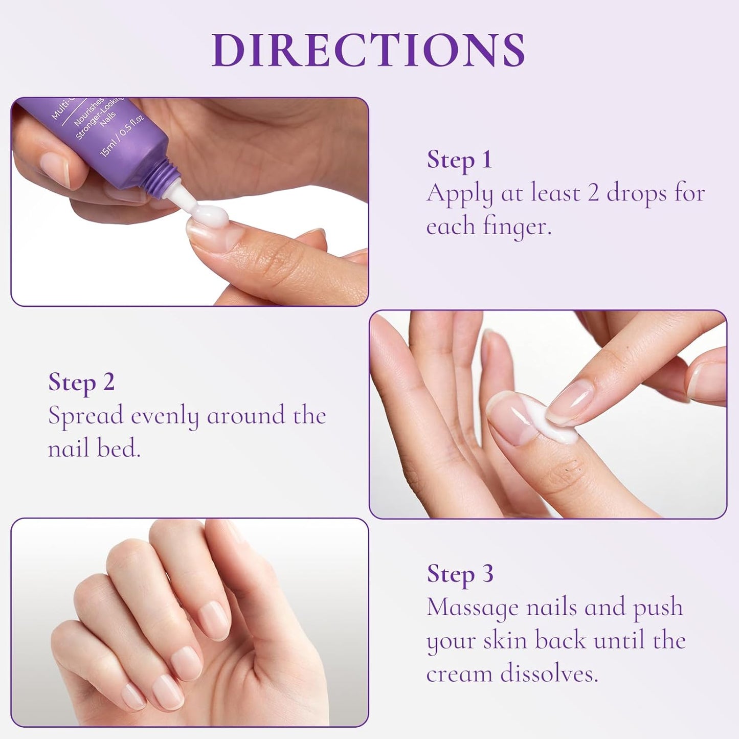 Nail & Cuticle Cream - Keratin, Biotin & Ceramides for Deep Hydration | Strengthens Nails & Softens Cuticles, 15ml (Pack of 2)