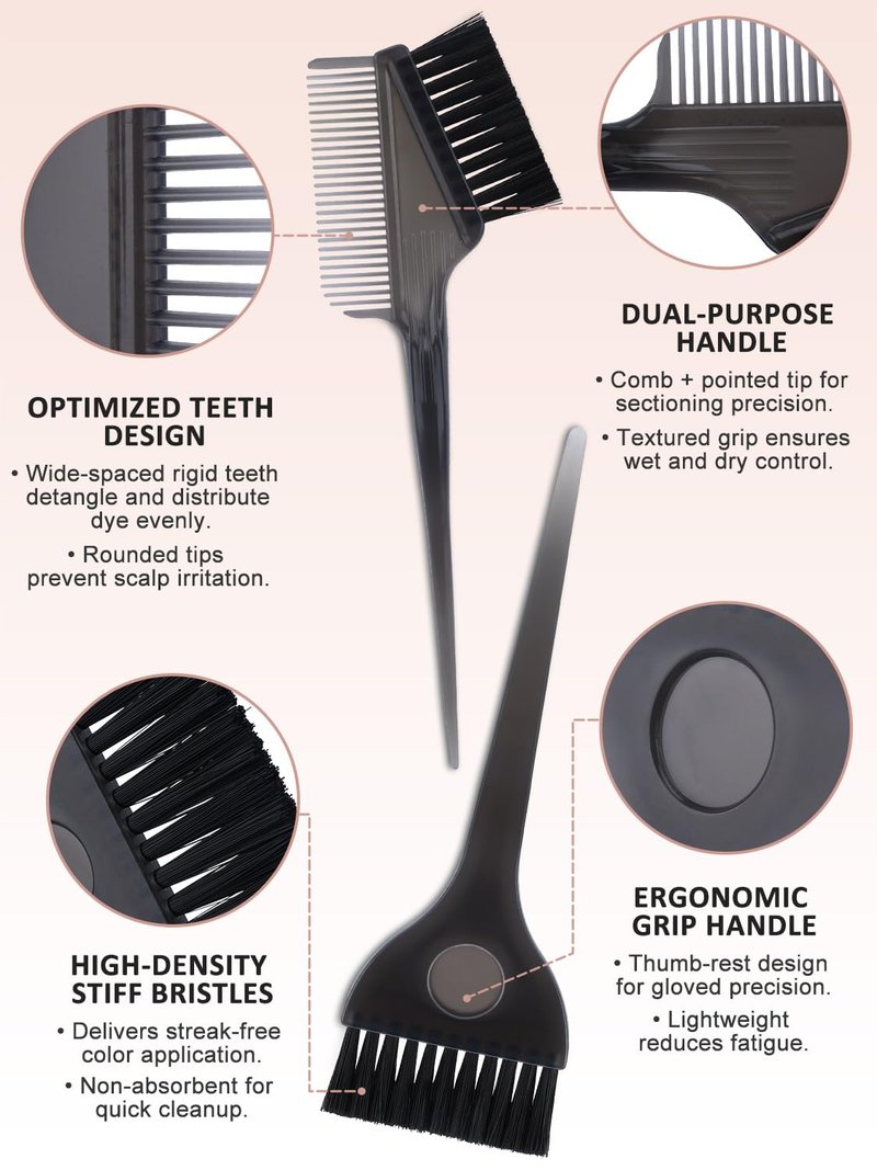 12PCS Hair Bleach Highlighting Kit - Includes Dye Brush, Bowl, Silicone Cap, Gloves | At-Home Hair Coloring Supplies