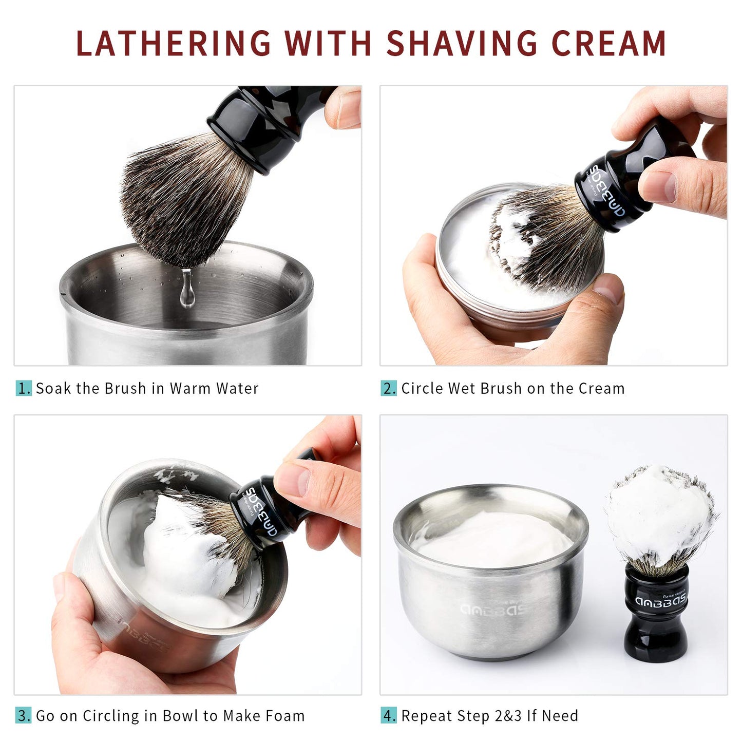 Anbbas 150g Shaving Cream Body Cream for Men Women Wet Shave Latheing,Sensitive Skin,Sandalwood Shea Nut Essential Oil