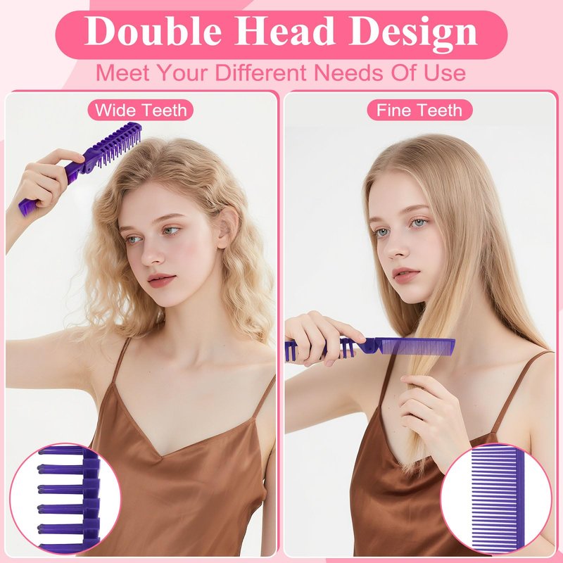 Foldable Hair Combs In Bulk, Individually Wrapped Multicolour Folding Comb, Women Men Pocket Size Double Headed Mini Hair Brush Styling Tool for Travel Hotel Homeless Shelter Charity Church(120 Pack)