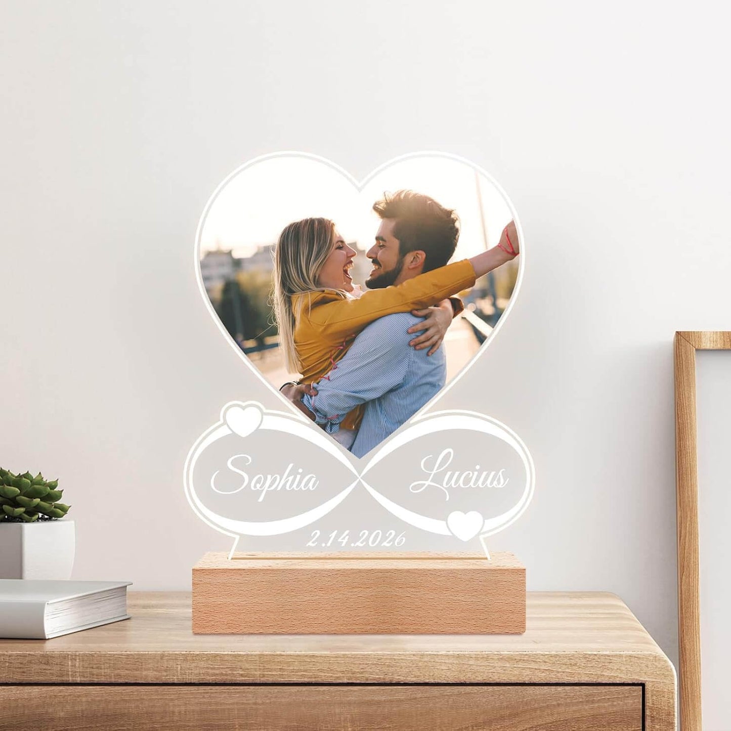 KoxSmar Custom Picture Frames, Personalized Photo Frame, Customized Picture Frames, Personalized Anniversary Photo Gifts for Women Men Her Him Girlfriend Boyfriend Couple