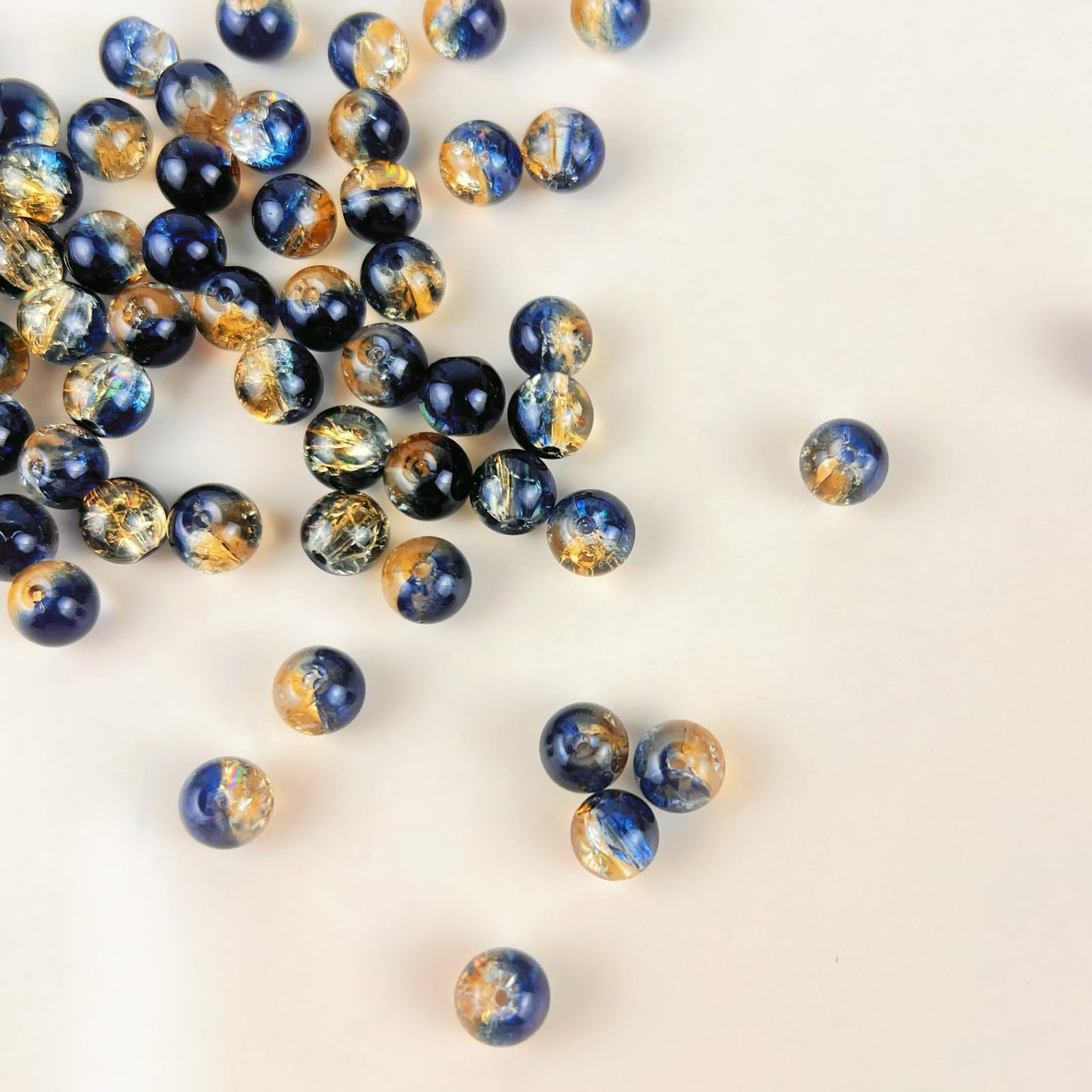 100 Pack 8mm Glass Beads for Jewelry Making, Graduated Color Mix, Bulk DIY Craft Supplies