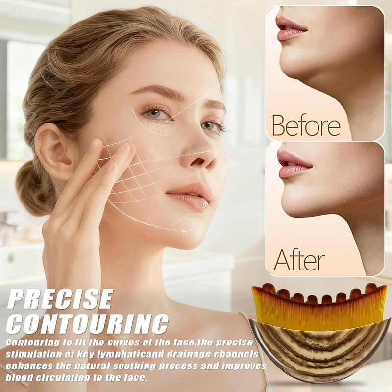 Lymphatic Contour Face Brush - Sculpt & Drain for Chin & Jawline | Relieves Fatigue (1 Pc)