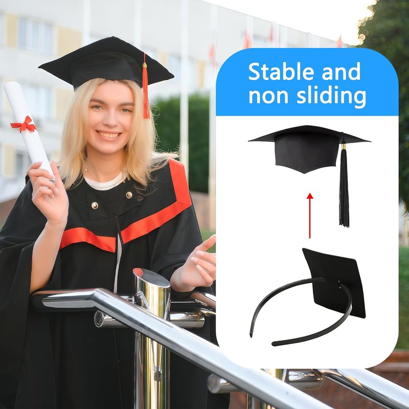 Graduation Cap Headband Insert - Firm Anti-Fall Hair Band | 2 Pcs for DIY Gifts