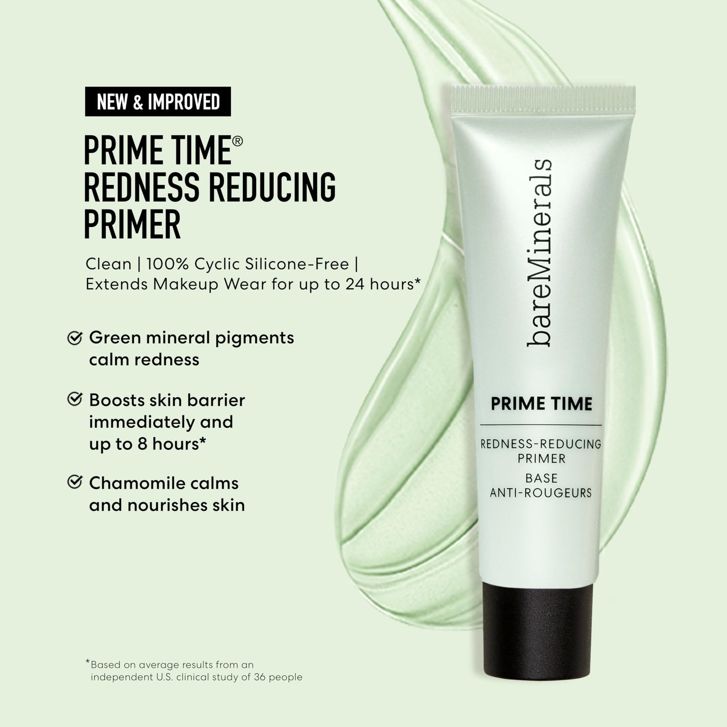 bareMinerals Redness Reducing Gel Face Primer, Vegan, Cruelty-Free & Dermatologist-Tested
