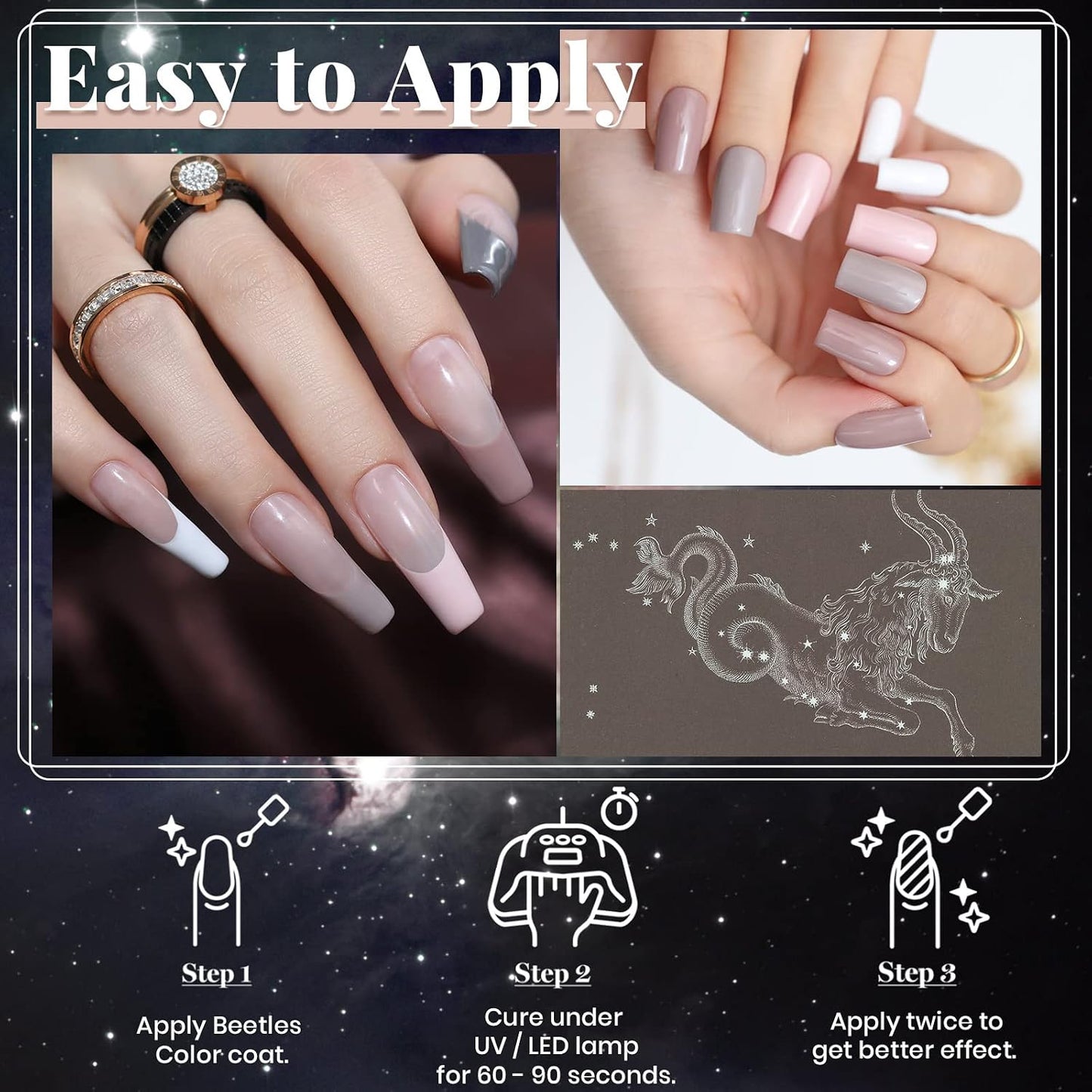 Beetles Gel Nail Polish Kit - 6 Soak Off UV Colors | Long-Lasting Glossy Finish for Salon & Home Manicure
