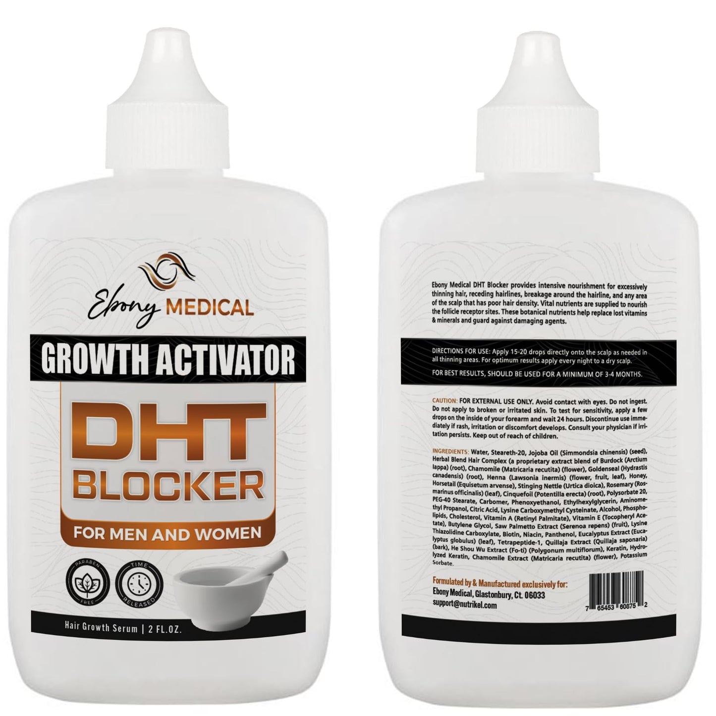 Ebony Medical Hair Support Serum – DHT-Blocking Procapil Formula – Strengthens Thinning Hair & Scalp Health – Liposomal Scalp Serum for Fuller, Thicker Hair – 2 fl oz