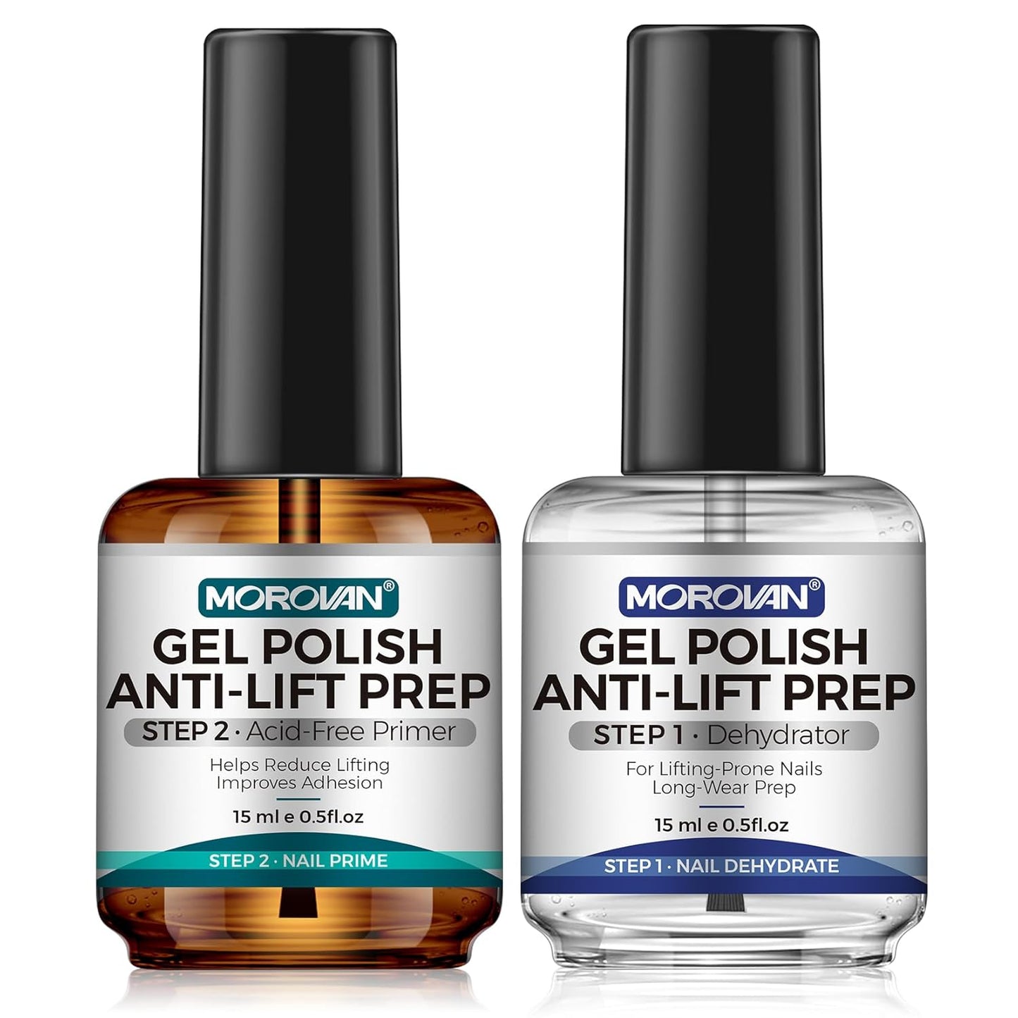 Natural Nail Prep Primer - Acid-Free Dehydrator for Acrylic & Gel Polish | Fast-Dry Bonding Agent Gift Set