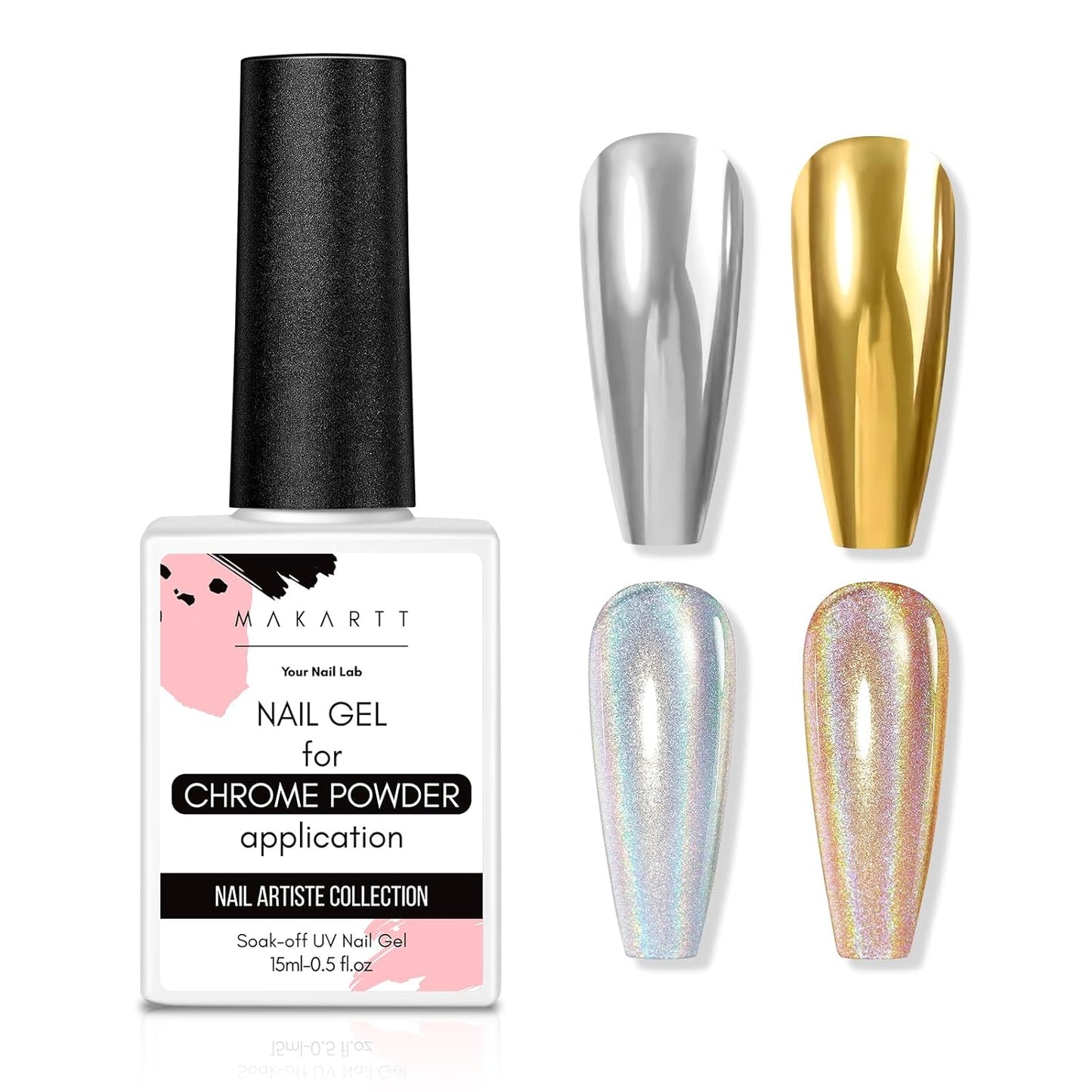Makartt Gel Top Coat - Hema-Free No Wipe Clear Nail Polish | 15ml Long-Lasting High Gloss Finish for Home DIY