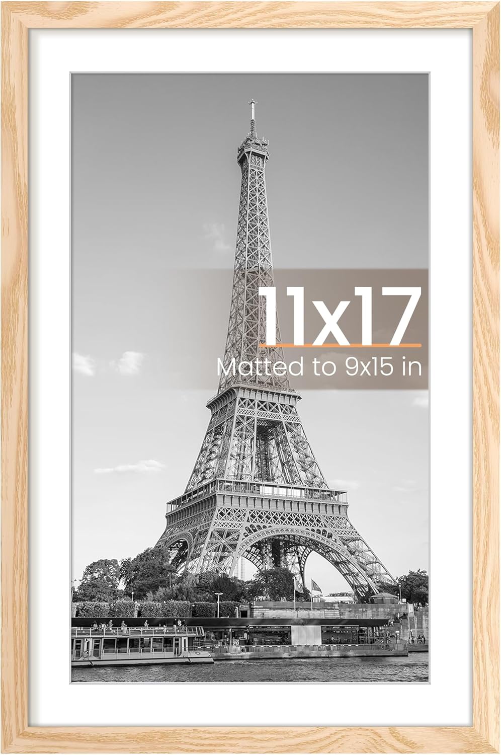 Upsimples 11x14 Picture Frame - Display 8x10 Photos with Mat or 11x14 Without Mat | Black Wall Hanging Frame