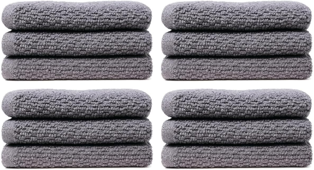 Luxury Cotton Washcloths - Ultra Soft & Super Absorbent Terry Towels | 12x12 MultiPack in China Blue