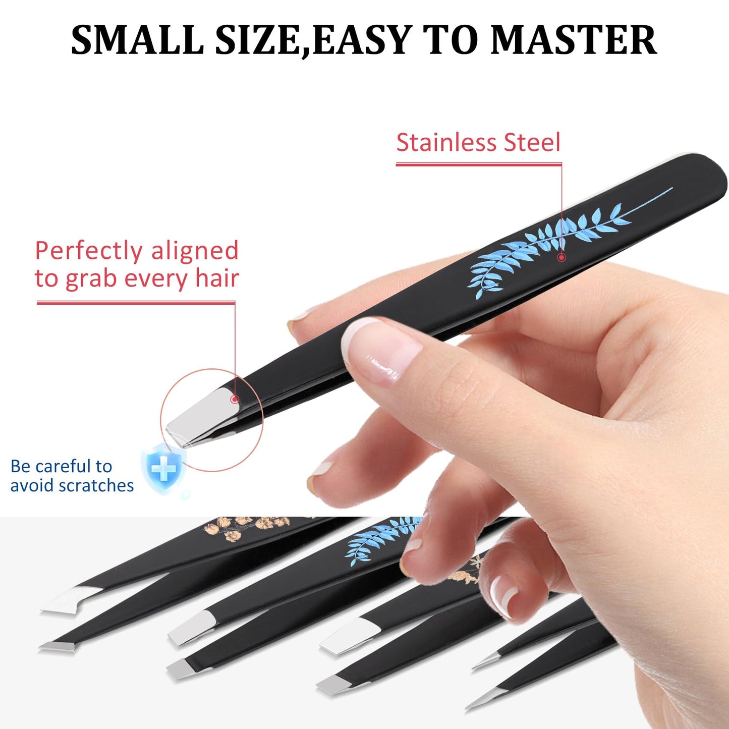 Personalized Tweezers Set for Women Facial Hair in Fashion Travel Case, Small Self Care Mothers Day Teacher Gifts Summer Vacation Essentials, Eyebrow Ingrown Hair Splinter Removal Grooming Kit Leopard