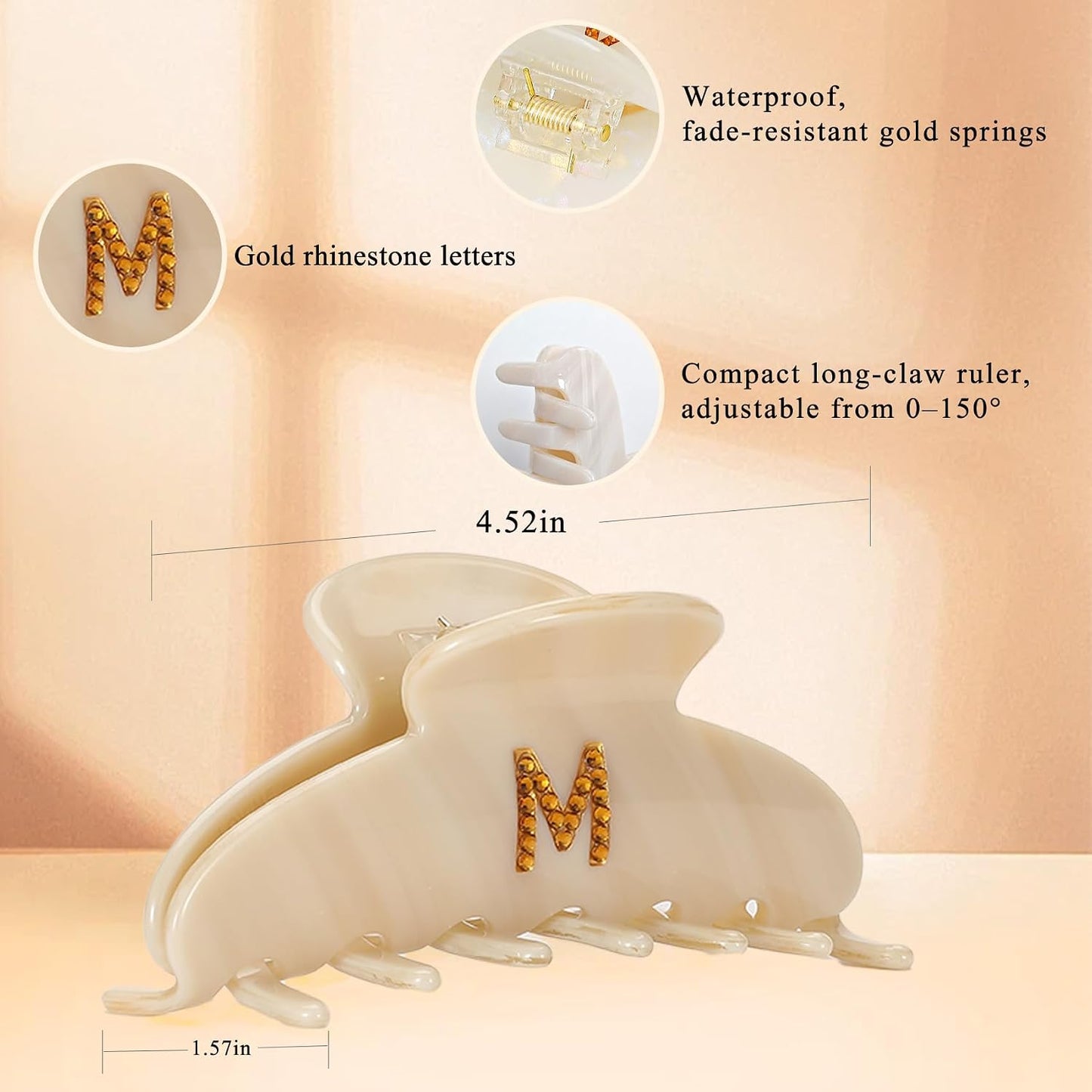 Hair Clips for Women - Strong Grip Claw Clips for Thick & Thin Hair | GRS-Certified Acetate, Comfortable Styling