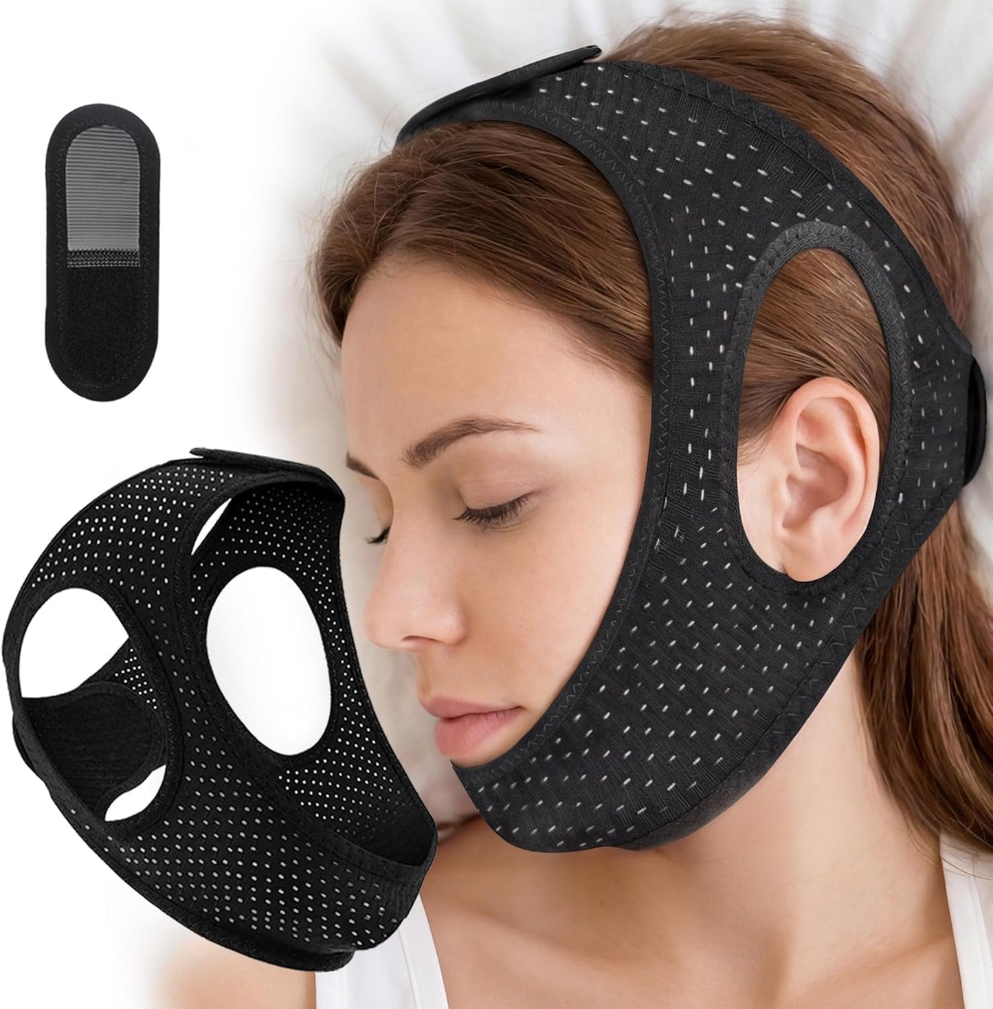 Chin Strap for Sleeping, Effective Anti Snoring Devices, Adjustable Anti Snoring Chin Strap for Women (Pack of 2, Grey)