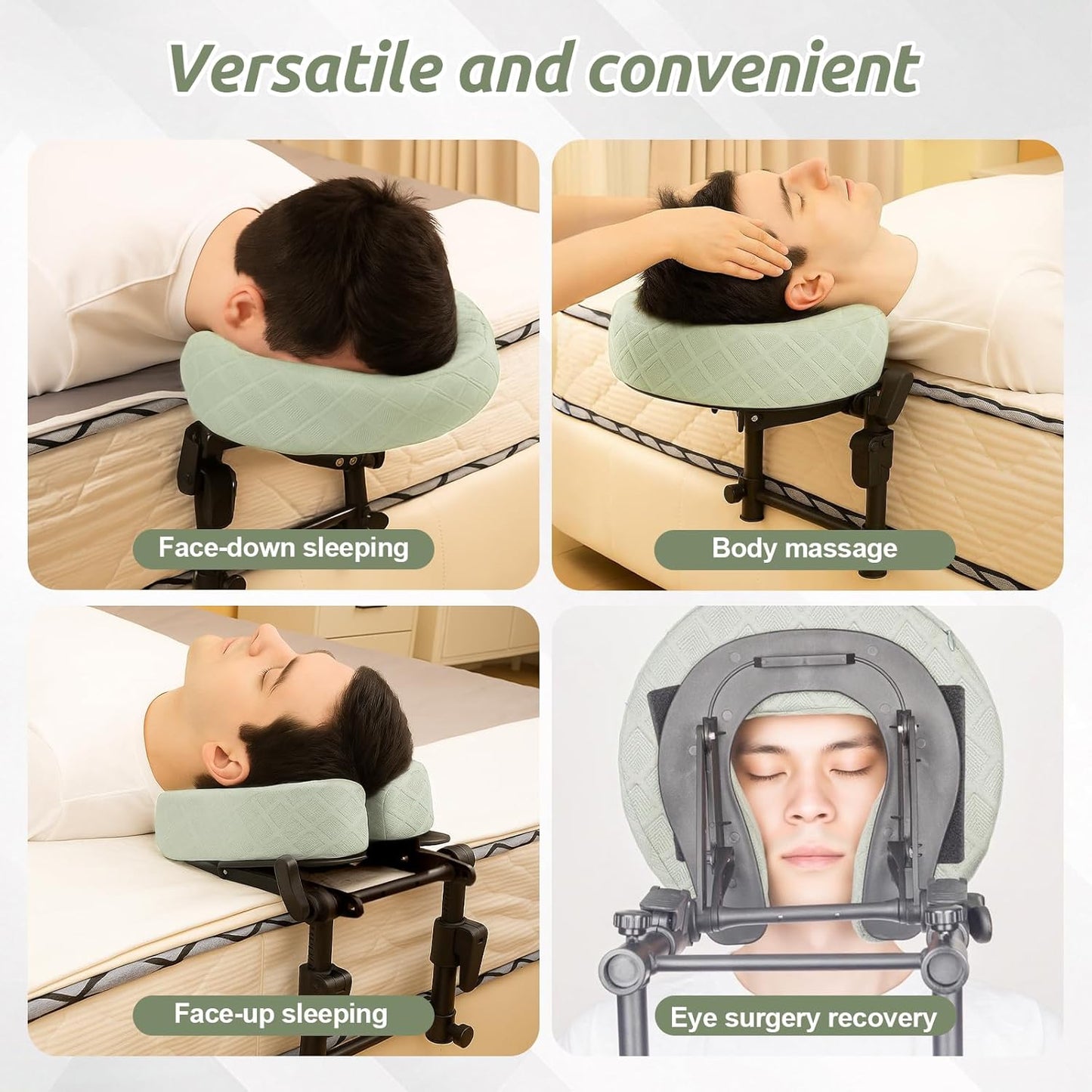 Adjustable Massage Headrest - Portable Face Cradle for Home Use | Ideal for Eye Surgery Recovery