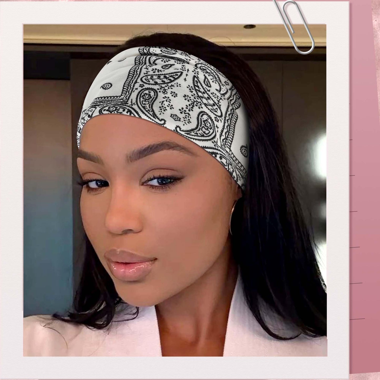 FARSYOD African Boho Headbands For Women's Wide Elastic Hair Bandana 4Pcs