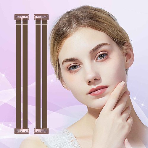 LadPemo Face Lift Band Invisible, Facelift Tape for Face Invisible with Bands, Adjustable Facelift Bands with Hair Clips, Brown Facial Tape with String for Lifting Sagging Skin (2 PCS)