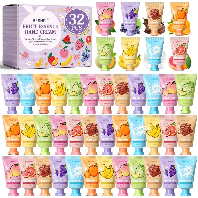 BESNEL 64 Pack Hand Cream Gift Set - Moisturizing Mini Lotions for Dry Hands | Ideal Teacher Appreciation & Birthday Gifts